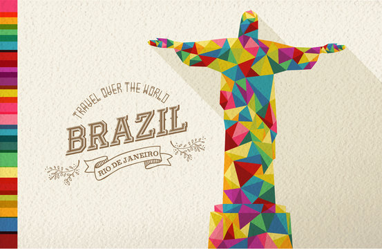 Travel Brazil landmark polygonal monument