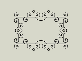 Geometric Vector Frame in Etno Floral minimal style.