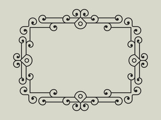 Geometric Vector Frame in Etno Floral minimal style.