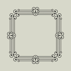 Geometric Vector Frame in Etno Floral minimal style.