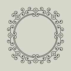 Geometric Vector Frame in Etno Floral minimal style.