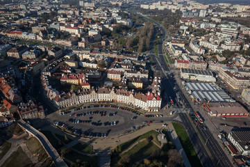 Aerial view of town center Lublin