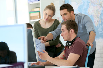 Students in digital design training course with instructor