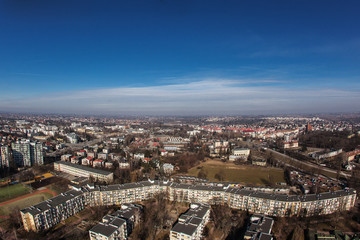 Aerial view of town center Lublin - obrazy, fototapety, plakaty