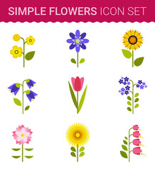 flowers vector design. Set of floral icon