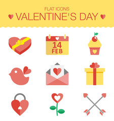 Cute set of icons for Valentines day, wedding, love and romantic