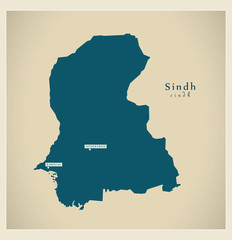 Obraz premium Modern Map - Sindh PK