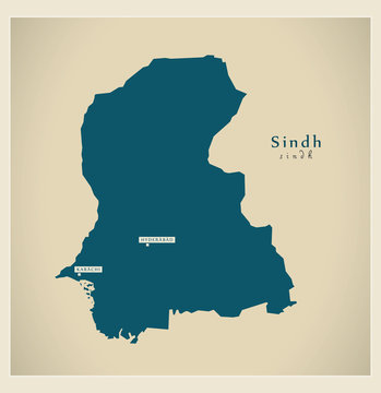 Modern Map - Sindh PK