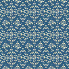 Damascus pattern. Seamless vintage background. Vector