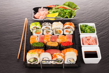 Delicious sushi rolls