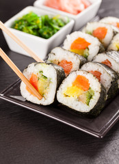 Delicious sushi rolls