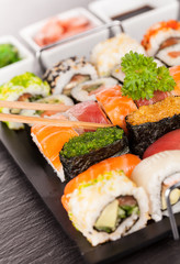 Delicious sushi rolls