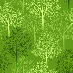 Fototapeta premium Tree seamless pattern. Vector illustration