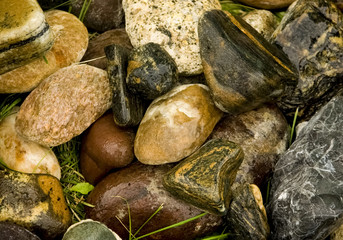 Fototapeta na wymiar A lot of small river stones