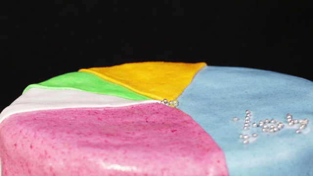Multi-colored cake