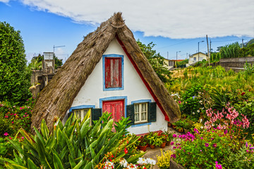 Fototapeta na wymiar Traditional rural house in Santana Madeira, Portugal