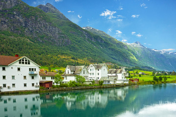 Fototapeta na wymiar Natural summer landscape, Olden, Norway