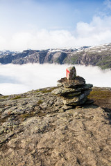 Stone Cairn on Norwegian Mountain - 79642469