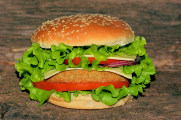 Fresh burger with meat