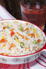 Rice with vegetables and spices.