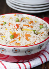 Rice with vegetables and spices.