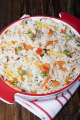 Rice with vegetables and spices.