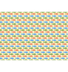 Seamless sea pattern. Multicolor fishes on yellow background