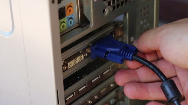 Mounting VGA Cable to PC