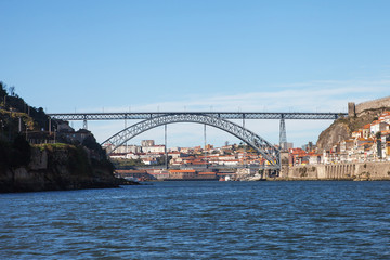 Naklejka premium Dom Luís I bridge, Porto, Portugal.