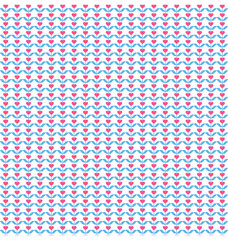 Seamless love pattern. Pink hearts like flowers on white backgro