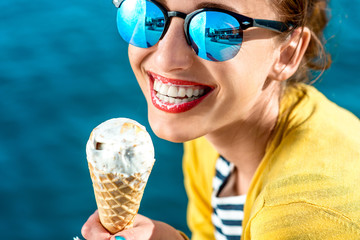 Woman with ice cream