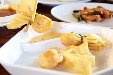 Bag of gold,Traditional Thai art snacks.