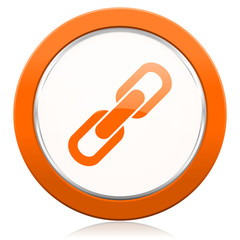 link orange icon chain sign