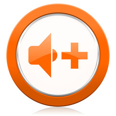 speaker volume orange icon music sign