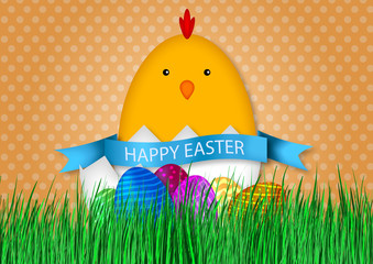 chick chicken easter egg - happy easter