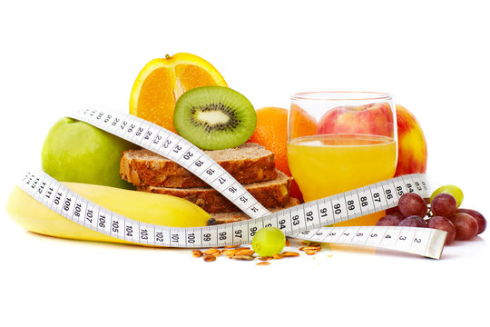 Di&auml;t Fruehstuecks Obst mit Massband
