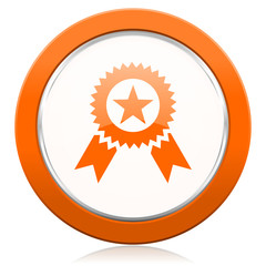 award orange icon prize sign