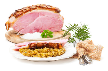 Krustenbraten und Sauerkraut