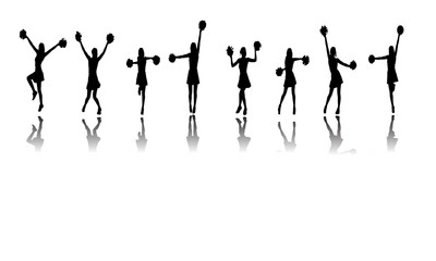 cheerleaders silhouettes