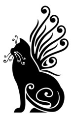 black cat with wings
