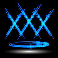 The letter X with glow effect. Vector 8