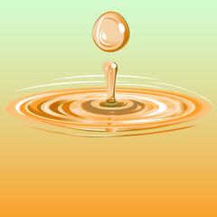 Splash and a drop of liquid. Vector. 1