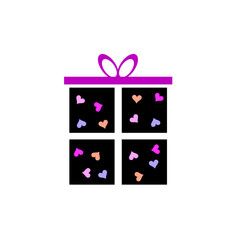 gift box icon with heart illustration