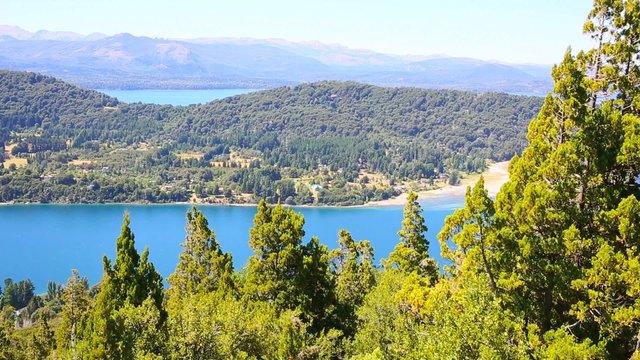 View of Nahuel Huapi lake from Cerro Otto mountain