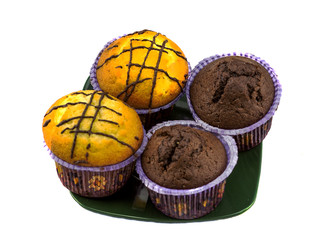 cupcakes on a plate on a white background
