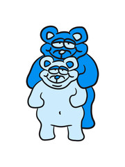 Fototapeta premium Papa Mama Bear children boys girls family