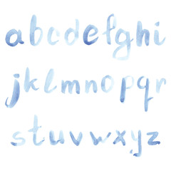 set of watercolor handwriting font