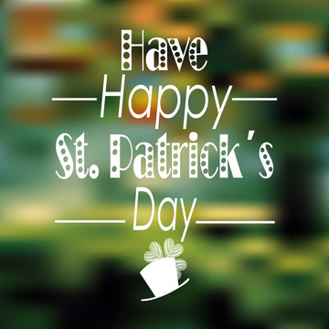have happy st. patrick´s day over blur bacground