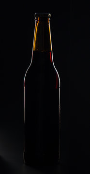 Bottle on the black background