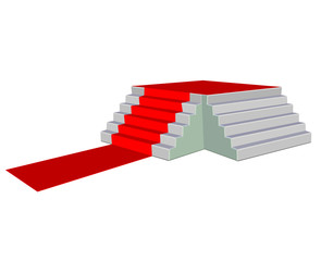 merdivende kırmızı halı tasarımı